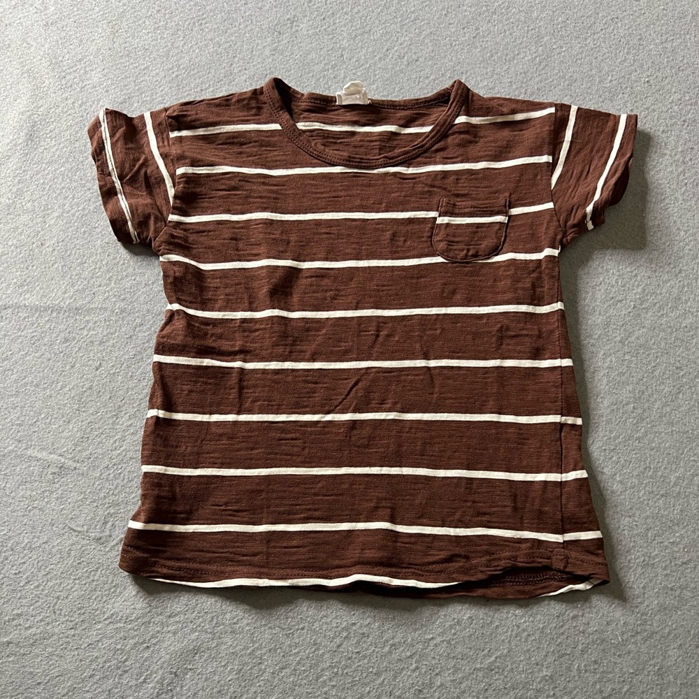 Jamie Kay Short Sleeve Pocket T-Shirt Boys 5 100% Organic Cotton Brown Neutral